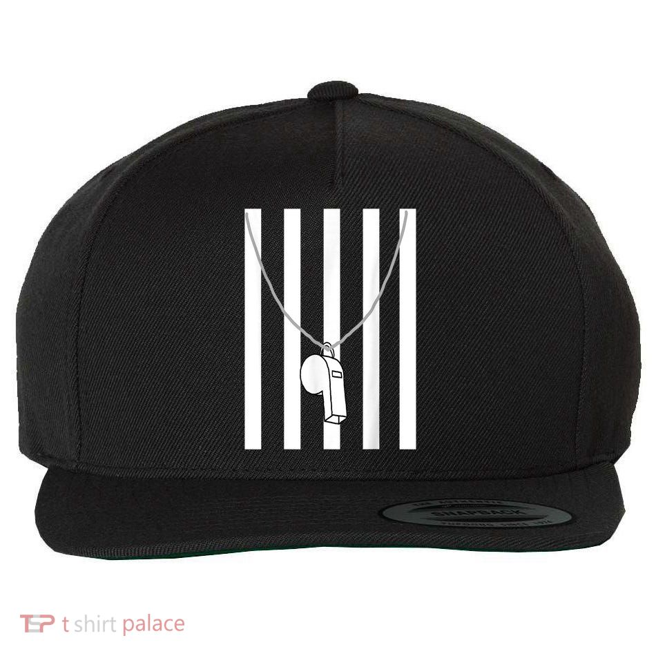 Referee Costume Ref Whistle Refereeing Linesman Umpire Wool Snapback Cap