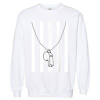 Referee Costume Ref Whistle Refereeing Linesman Umpire Garment-Dyed Sweatshirt