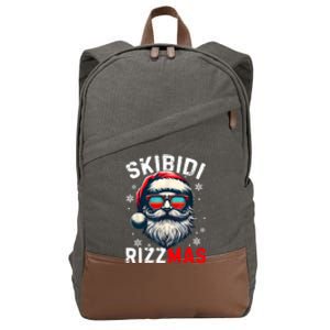 Rizzmas Christmas Rizz Santa Claus Charisma Xmas Cotton Canvas Backpack