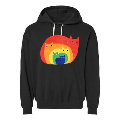 Rainbow Cats Garment-Dyed Fleece Hoodie