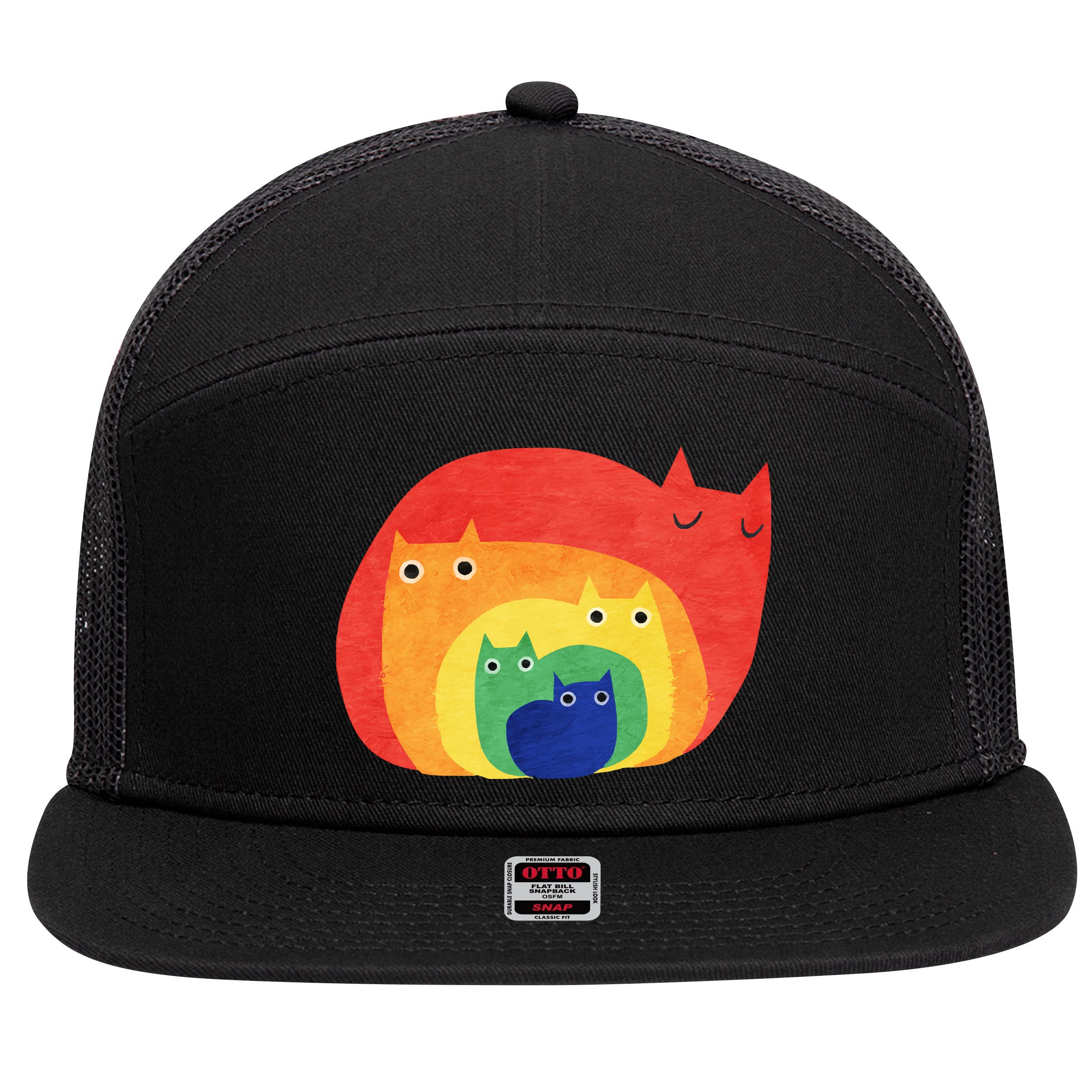 Rainbow Cats 7 Panel Mesh Trucker Snapback Hat
