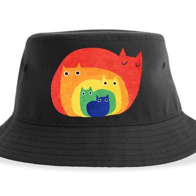 Rainbow Cats Sustainable Bucket Hat