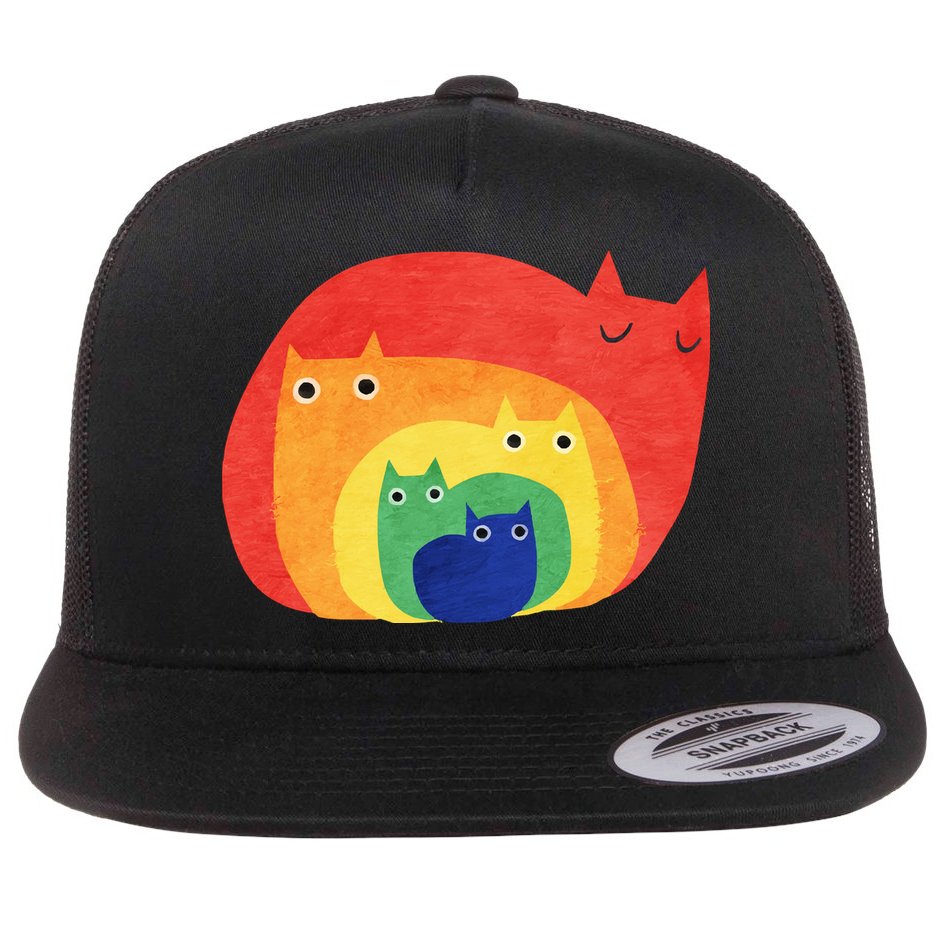 Rainbow Cats Flat Bill Trucker Hat