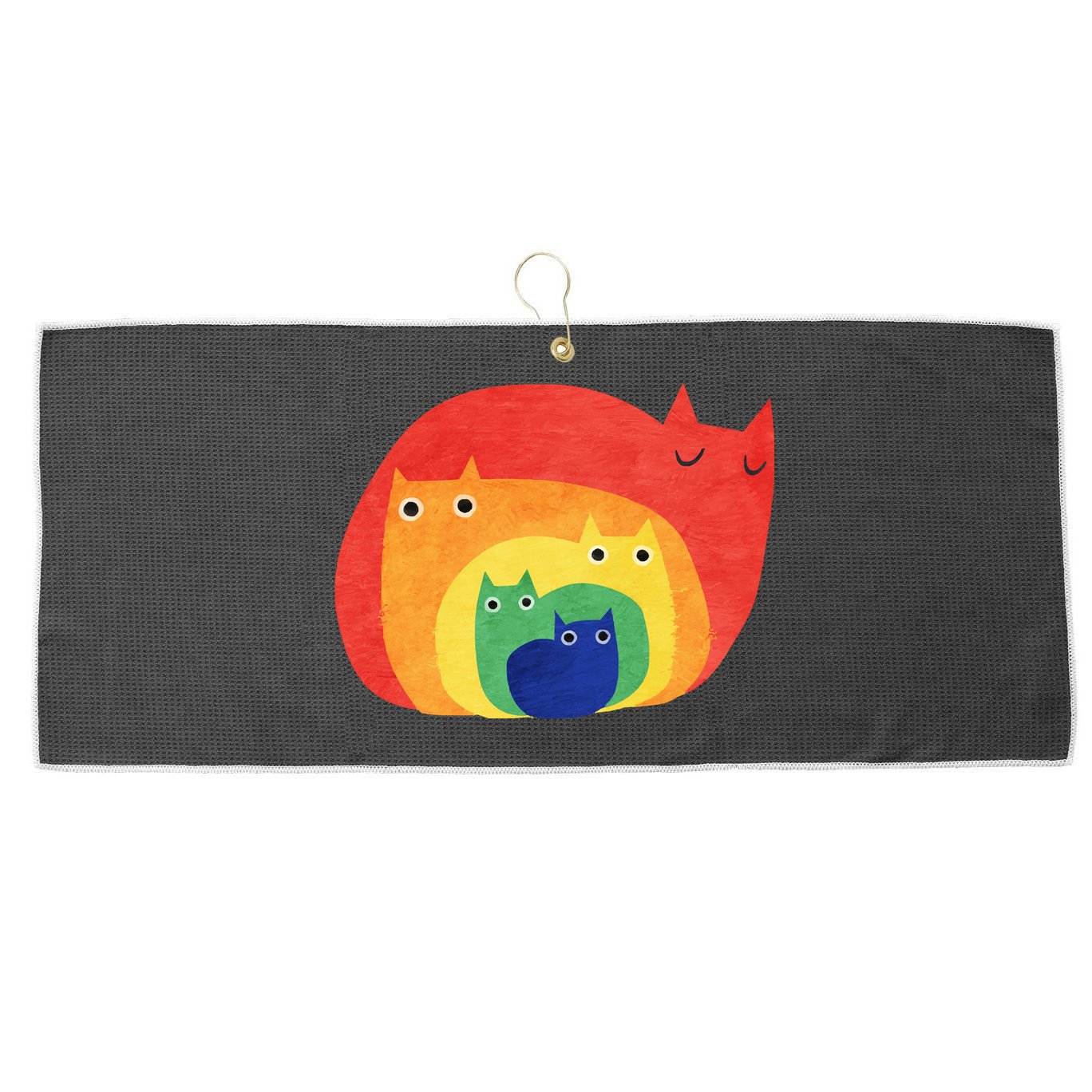 Rainbow Cats Large Microfiber Waffle Golf Towel