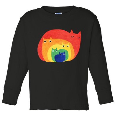 Rainbow Cats Toddler Long Sleeve Shirt