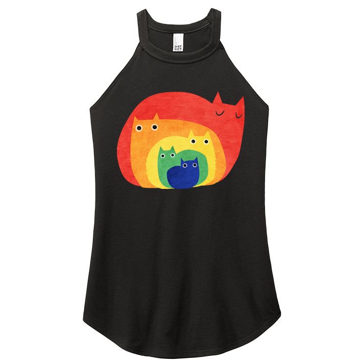 Rainbow Cats Women's Perfect Tri Rocker Tank