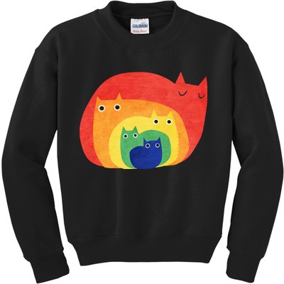 Rainbow Cats Kids Sweatshirt
