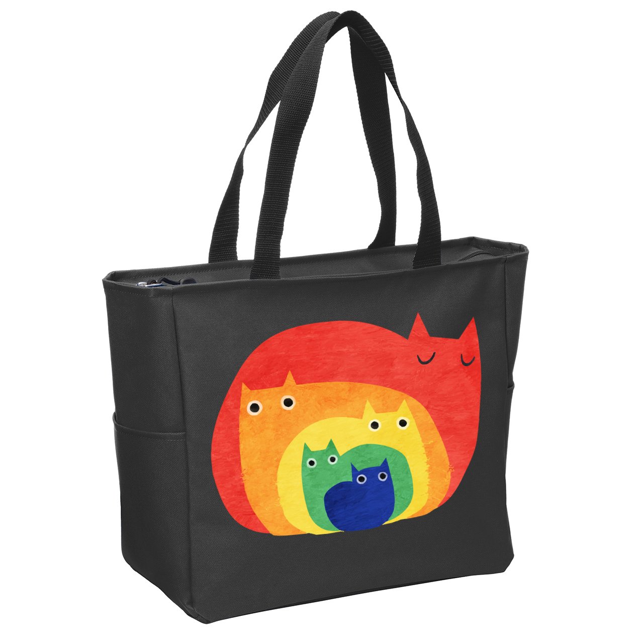 Rainbow Cats Zip Tote Bag