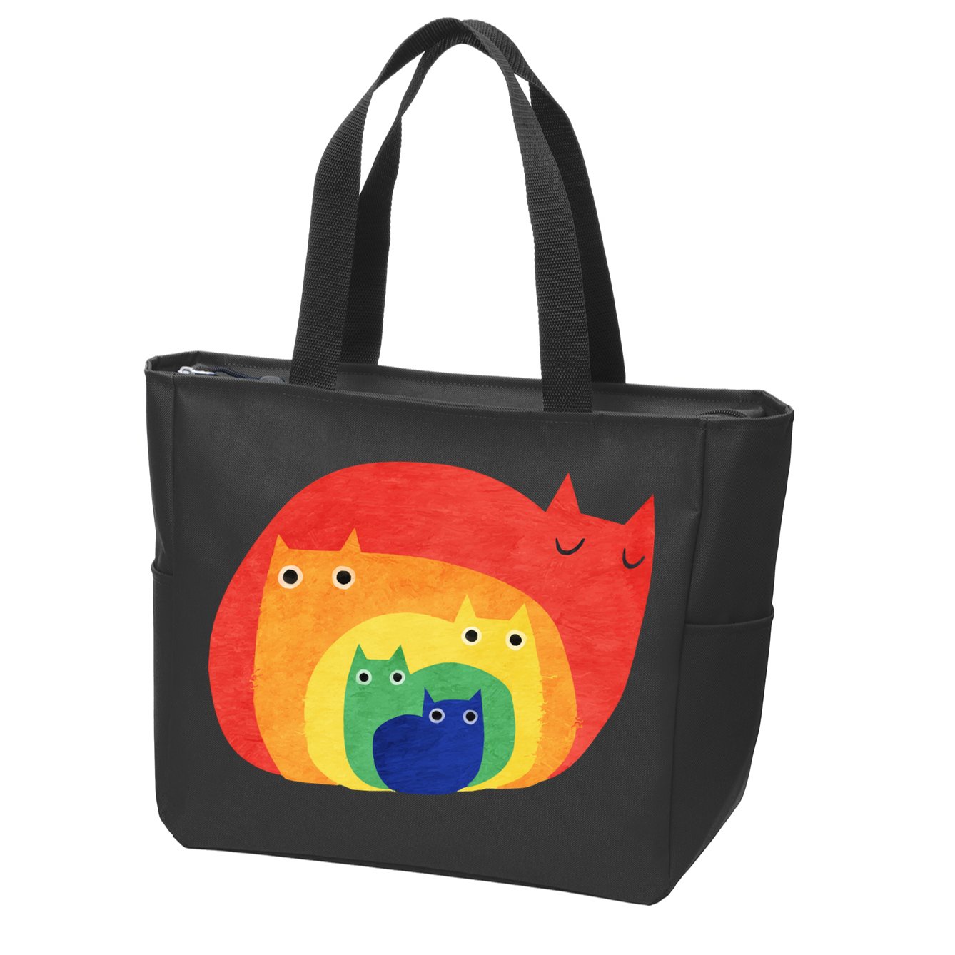 Rainbow Cats Zip Tote Bag