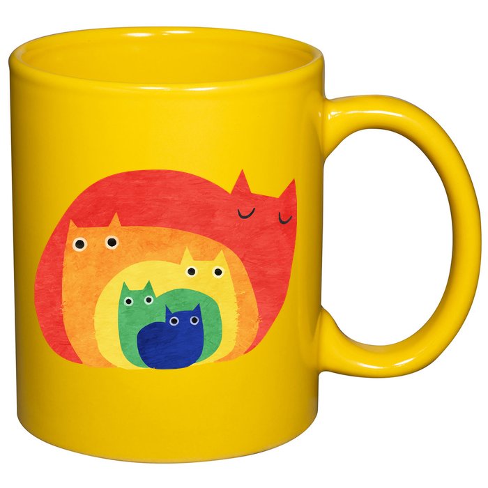 Rainbow Cats 11oz C Handle Ceramic Mug