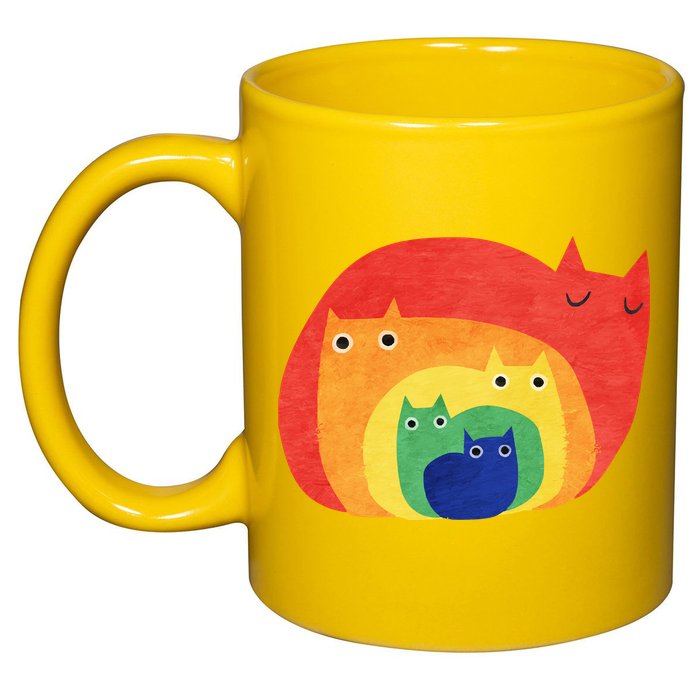 Rainbow Cats 11oz C Handle Ceramic Mug