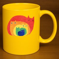 Rainbow Cats 11oz C Handle Ceramic Mug