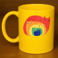 Rainbow Cats 11oz C Handle Ceramic Mug