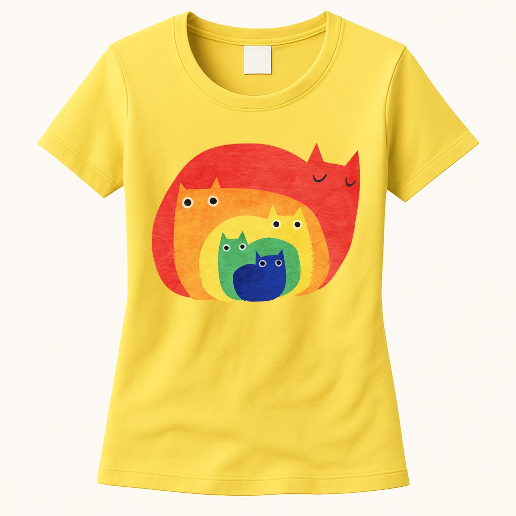 Rainbow Cats Womens T-Shirt