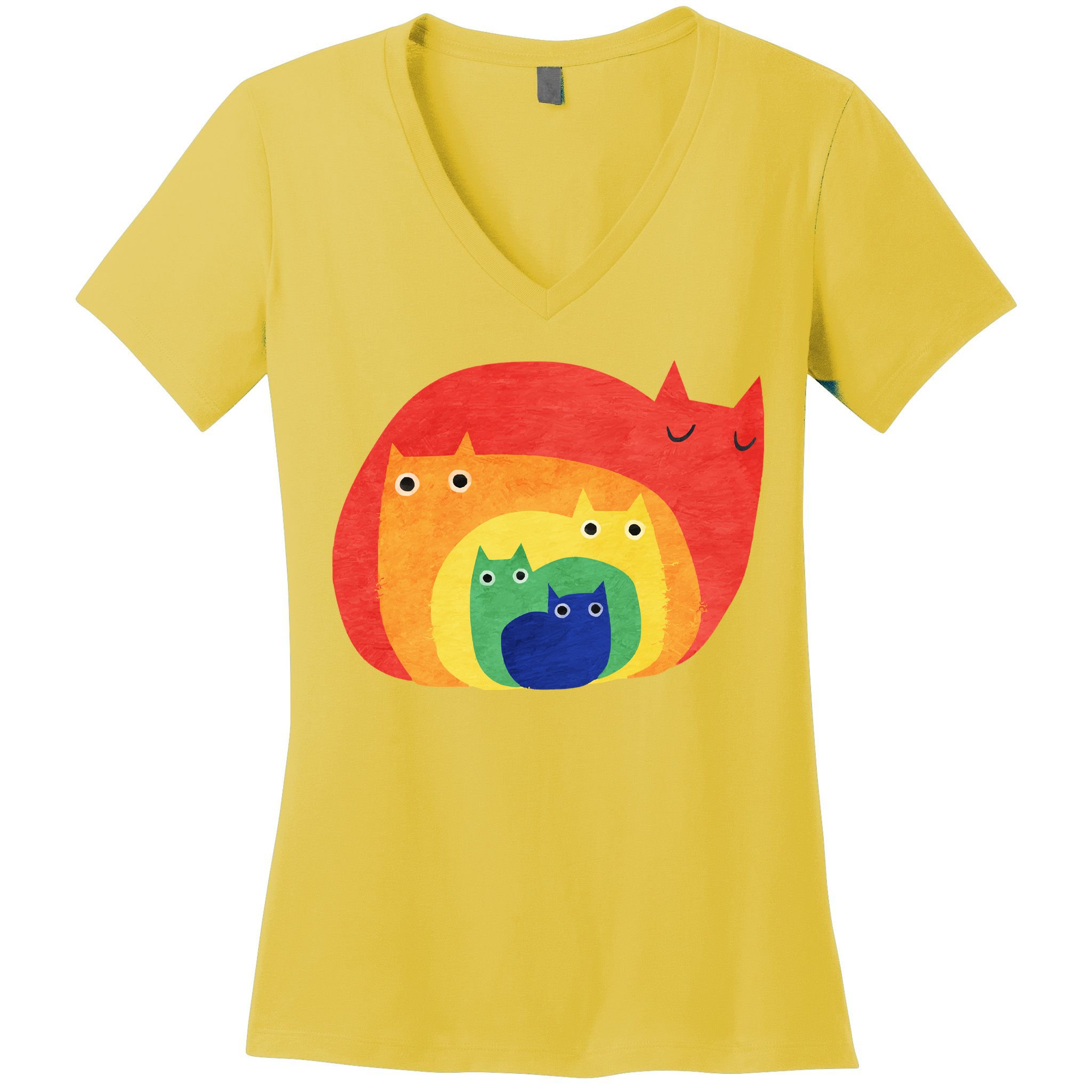 Rainbow Cats Women's V-Neck T-Shirt