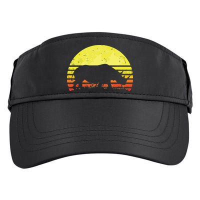 Rhino Cool Rhinoceros African Animals Retro Sunset Vintage Adult Drive Performance Visor