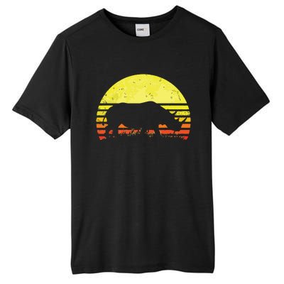 Rhino Cool Rhinoceros African Animals Retro Sunset Vintage Tall Fusion ChromaSoft Performance T-Shirt