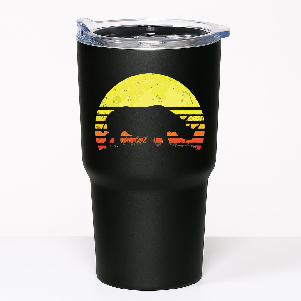 Rhino Cool Rhinoceros African Animals Retro Sunset Vintage Tumbler
