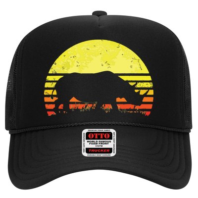 Rhino Cool Rhinoceros African Animals Retro Sunset Vintage Trucker Hat