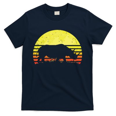Rhino Cool Rhinoceros African Animals Retro Sunset Vintage T-Shirt