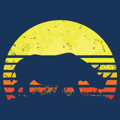 Rhino Cool Rhinoceros African Animals Retro Sunset Vintage T-Shirt