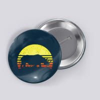 Rhino Cool Rhinoceros African Animals Retro Sunset Vintage Button