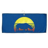 Rhino Cool Rhinoceros African Animals Retro Sunset Vintage Large Microfiber Waffle Golf Towel