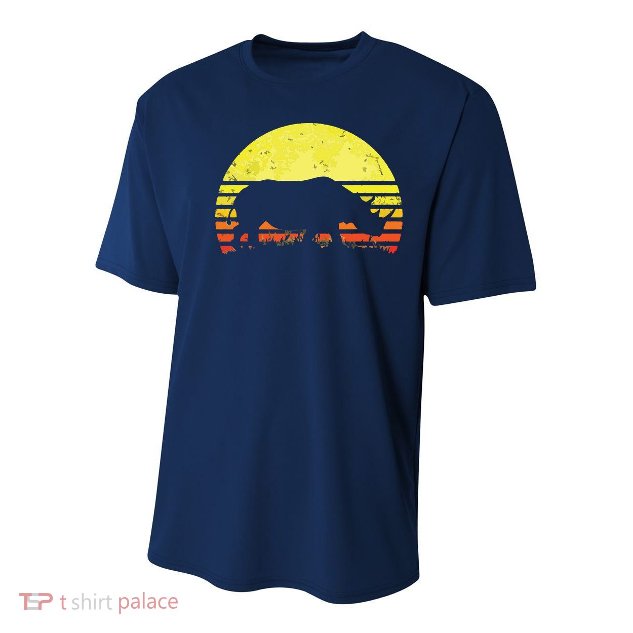 Rhino Cool Rhinoceros African Animals Retro Sunset Vintage Youth Performance Sprint T-Shirt