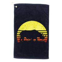 Rhino Cool Rhinoceros African Animals Retro Sunset Vintage Platinum Collection Golf Towel