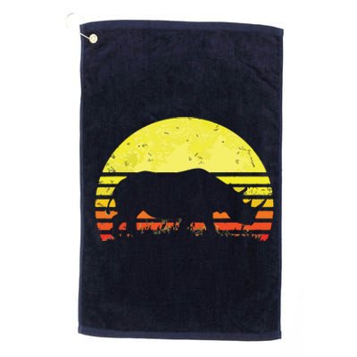 Rhino Cool Rhinoceros African Animals Retro Sunset Vintage Platinum Collection Golf Towel