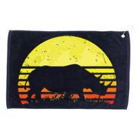 Rhino Cool Rhinoceros African Animals Retro Sunset Vintage Grommeted Golf Towel