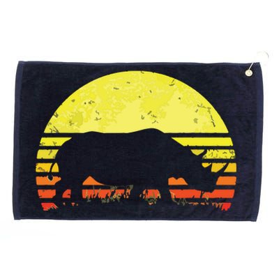 Rhino Cool Rhinoceros African Animals Retro Sunset Vintage Grommeted Golf Towel