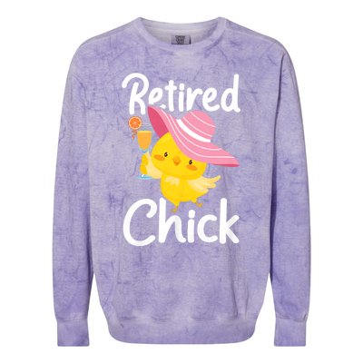 Retired Chick Retiree Retirement Pension Retiring Colorblast Crewneck Sweatshirt