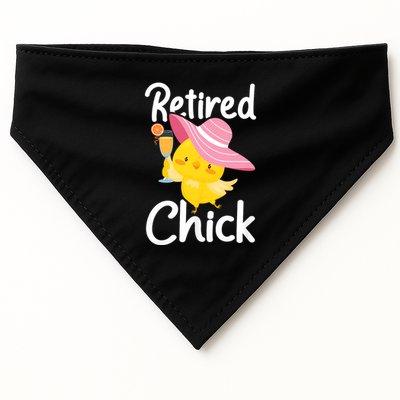 Retired Chick Retiree Retirement Pension Retiring USA-Made Doggie Bandana