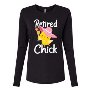 Retired Chick Retiree Retirement Pension Retiring Womens Cotton Relaxed Long Sleeve T-Shirt