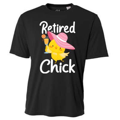 Retired Chick Retiree Retirement Pension Retiring Cooling Performance Crew T-Shirt