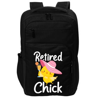 Retired Chick Retiree Retirement Pension Retiring Impact Tech Backpack