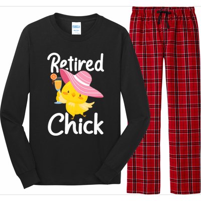 Retired Chick Retiree Retirement Pension Retiring Long Sleeve Pajama Set