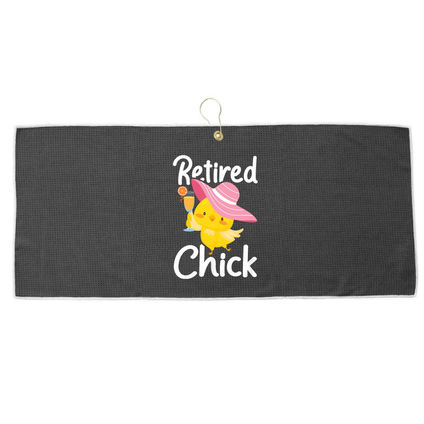 Retired Chick Retiree Retirement Pension Retiring Large Microfiber Waffle Golf Towel
