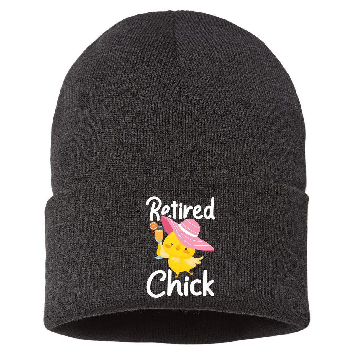 Retired Chick Retiree Retirement Pension Retiring Sustainable Knit Beanie