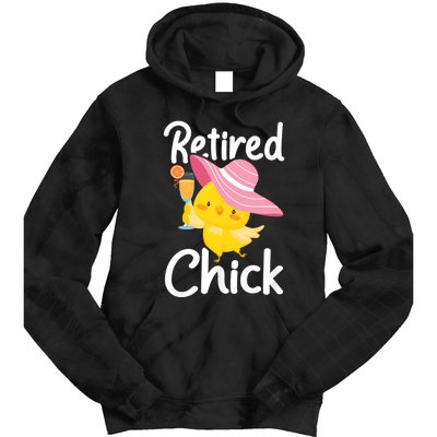 Retired Chick Retiree Retirement Pension Retiring Tie Dye Hoodie