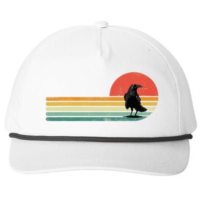 Raven Crow Retro Style Animal Bird Lover Bird Watcher Snapback Five-Panel Rope Hat