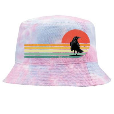 Raven Crow Retro Style Animal Bird Lover Bird Watcher Tie-Dyed Bucket Hat