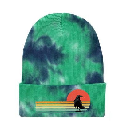 Raven Crow Retro Style Animal Bird Lover Bird Watcher Tie Dye 12in Knit Beanie