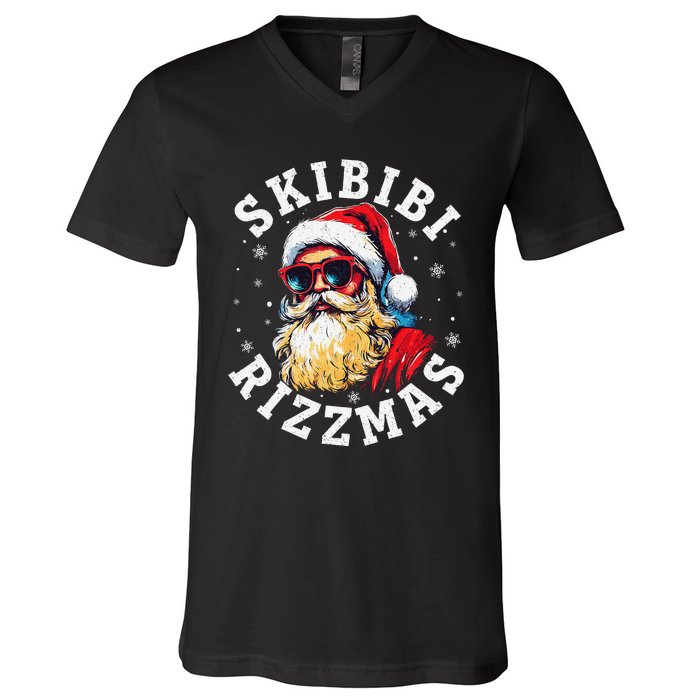 Rizzmas Christmas Rizz Santa Claus Charisma Gift V-Neck T-Shirt