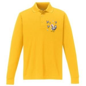 Roseanne Chicken, Retro Chickens Performance Long Sleeve Polo