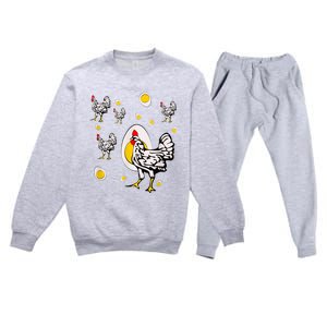 Roseanne Chicken, Retro Chickens Premium Crewneck Sweatsuit Set