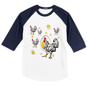 Roseanne Chicken, Retro Chickens Baseball Sleeve Shirt