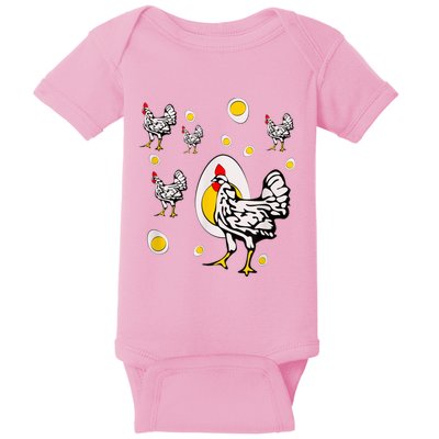 Roseanne Chicken, Retro Chickens Baby Bodysuit