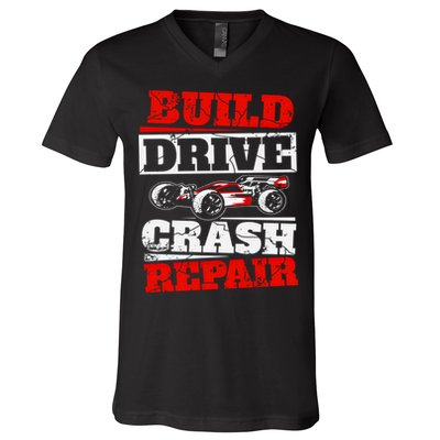 Rc Car Racing Build Drive Crash Repair Remote Control Buggy Gift V-Neck T-Shirt